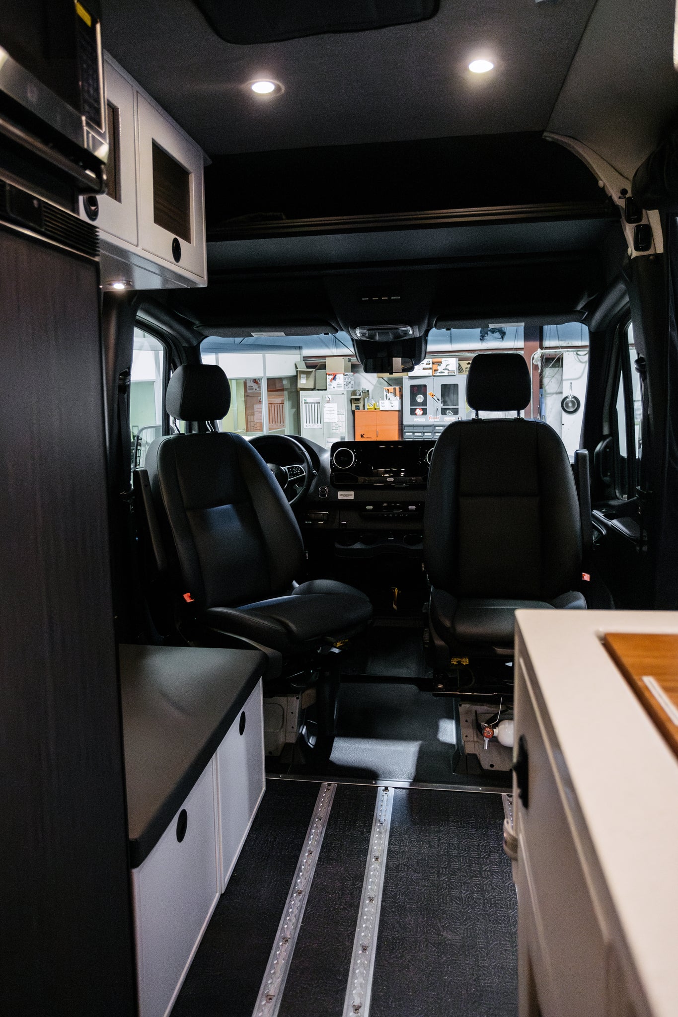 Van Wife Components 2019+ Mercedes Sprinter Headliner Shelf with Curtain Rod - Out There Vans