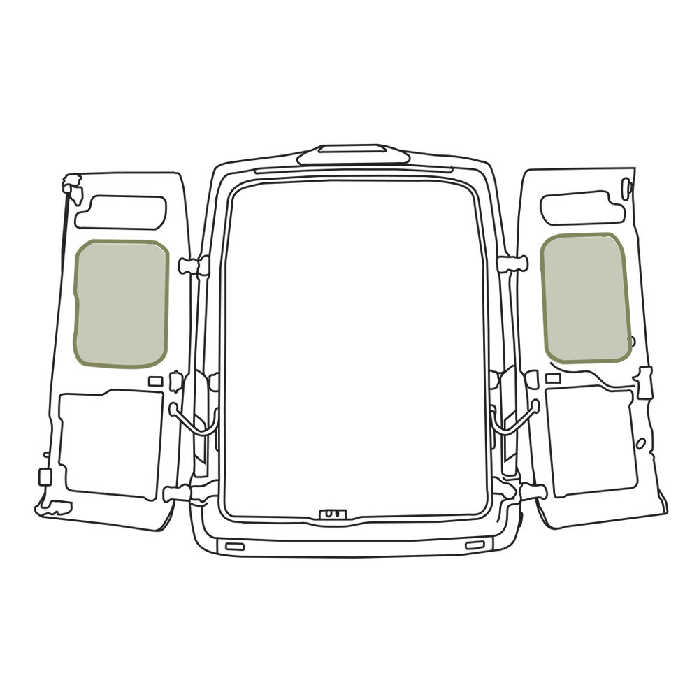 VanEssential Ford Transit Middle Rear Door Storage Panels (Pair) - Out There Vans