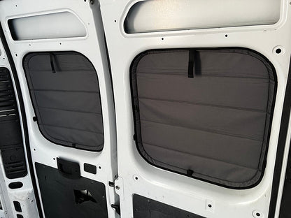 VanEssential Ram ProMaster Rear Door Window Covers (Pair) - Out There Vans, LLC