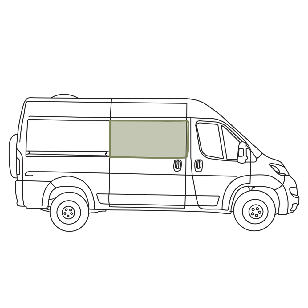 VanEssential Ram ProMaster Sliding Door Window Cover - Out There Vans, LLC